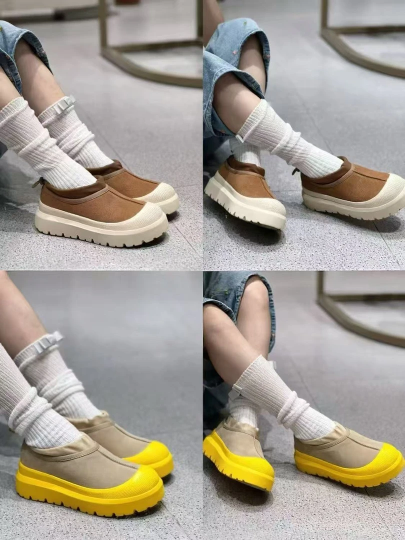 王一博同款雪地靴男女款2025新款冬季加绒加厚保暖防滑一脚蹬棉鞋