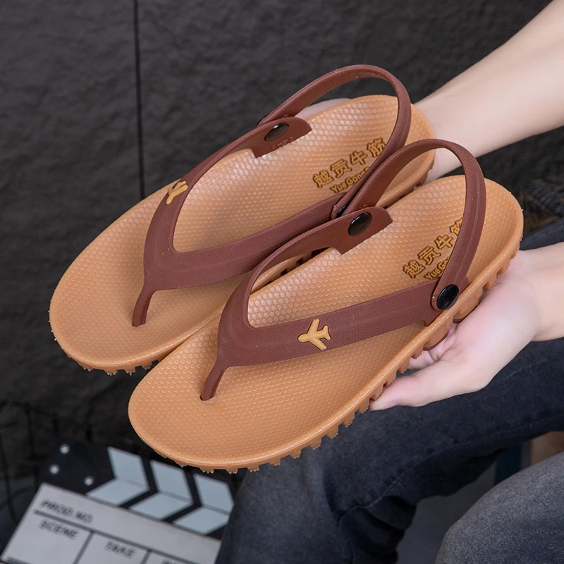 男士厚底拖鞋防滑耐磨两穿人字拖休闲时尚牛筋底拖鞋正宗越南拖鞋