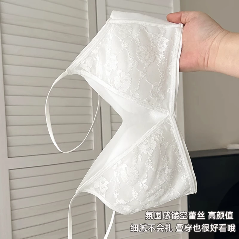 夏季薄款内衣女小胸聚拢舒适透气2025新款无钢圈蕾丝三角杯文胸罩