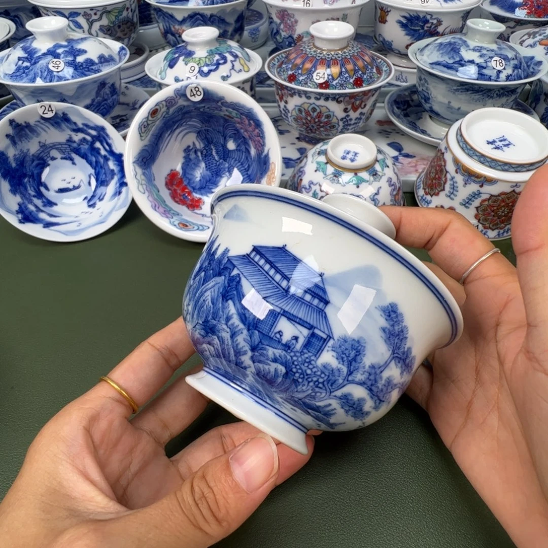 陶瓷景德镇纯手工纯手绘茶具木木35