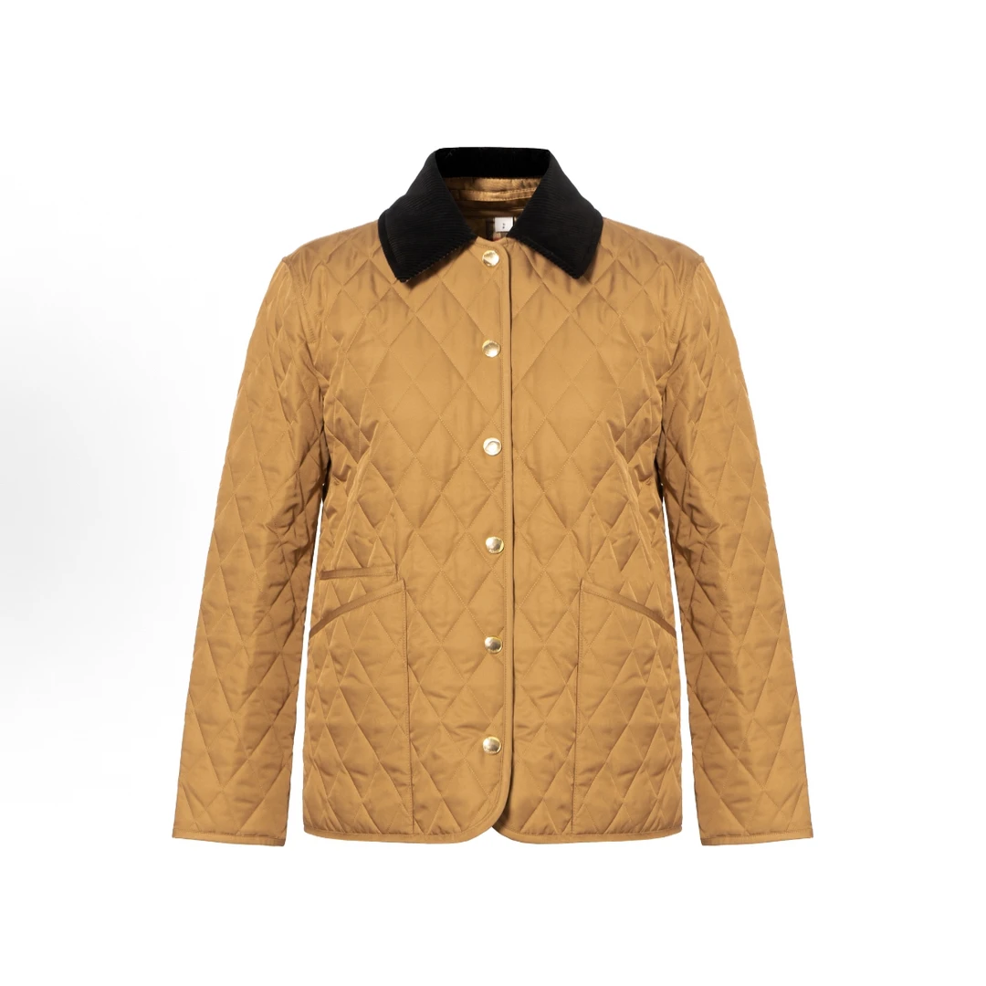 未使用 BURBERRY/博柏利 25新款 棕色翻领格纹夹克