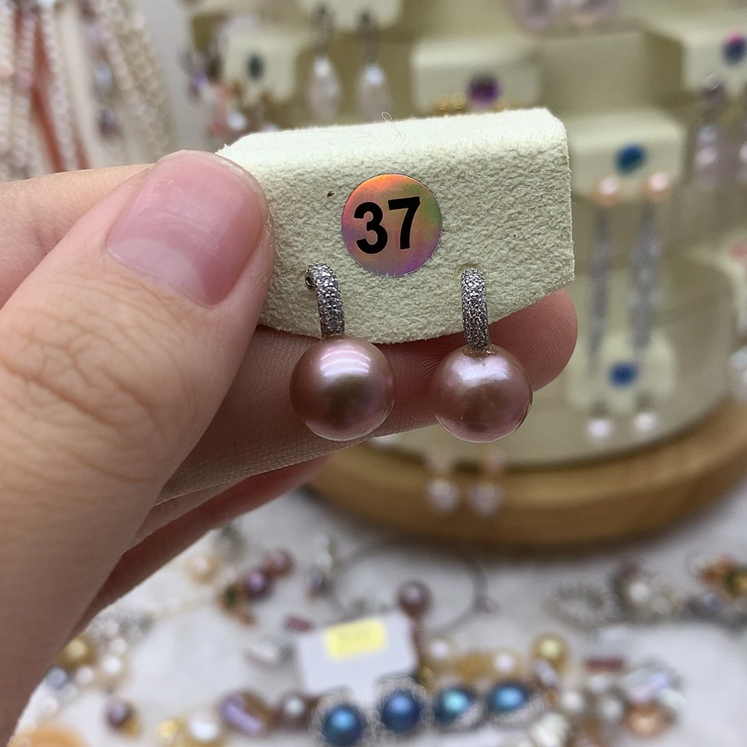 淡水珍珠耳饰银S925镶嵌