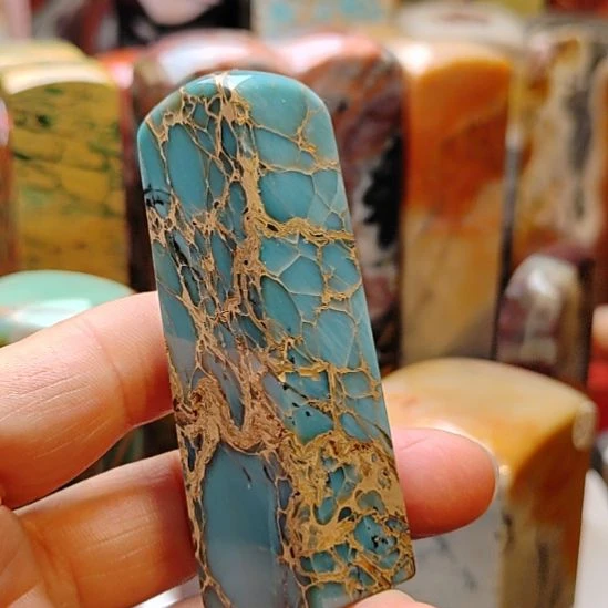 印石云南石云南孔雀蓝印章2+6.9