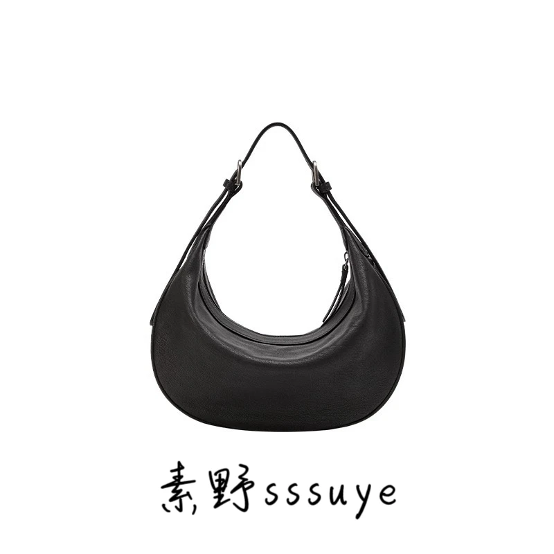 素野sssuye·植鞣头层牛皮月牙复古真皮小包简约百搭单肩斜挎包女