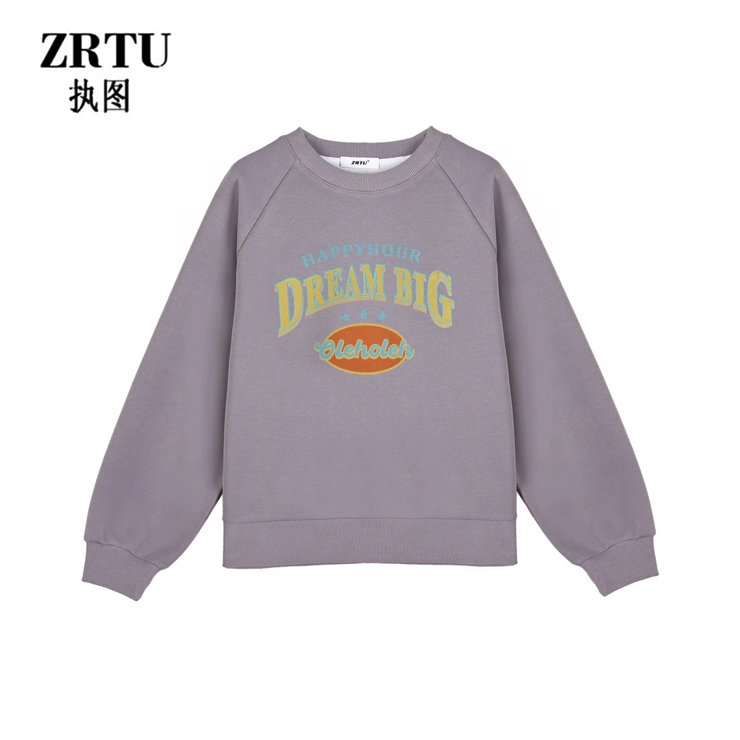 ZRTU/执图春季长袖时尚休闲宽松百搭印花圆领长袖卫衣