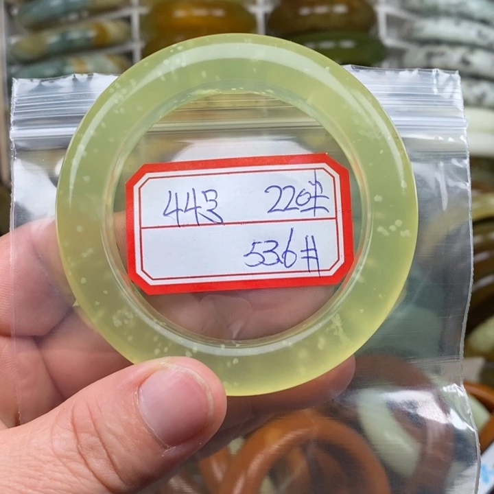 未镶嵌蛇纹石玉手绳眼**圆