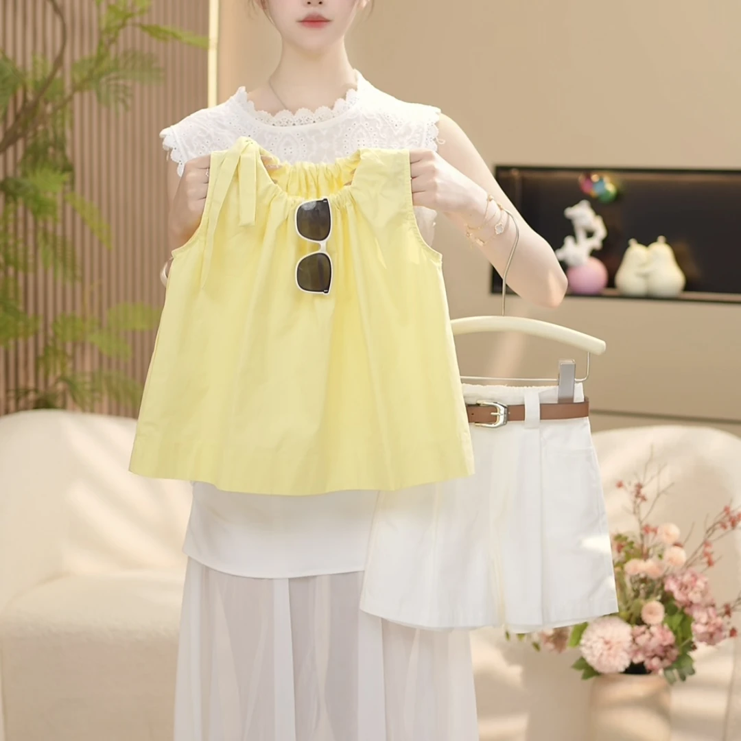 SMOTOUCH MUD女童夏季新款套装时尚百搭休闲上衣+裤子--Y5107