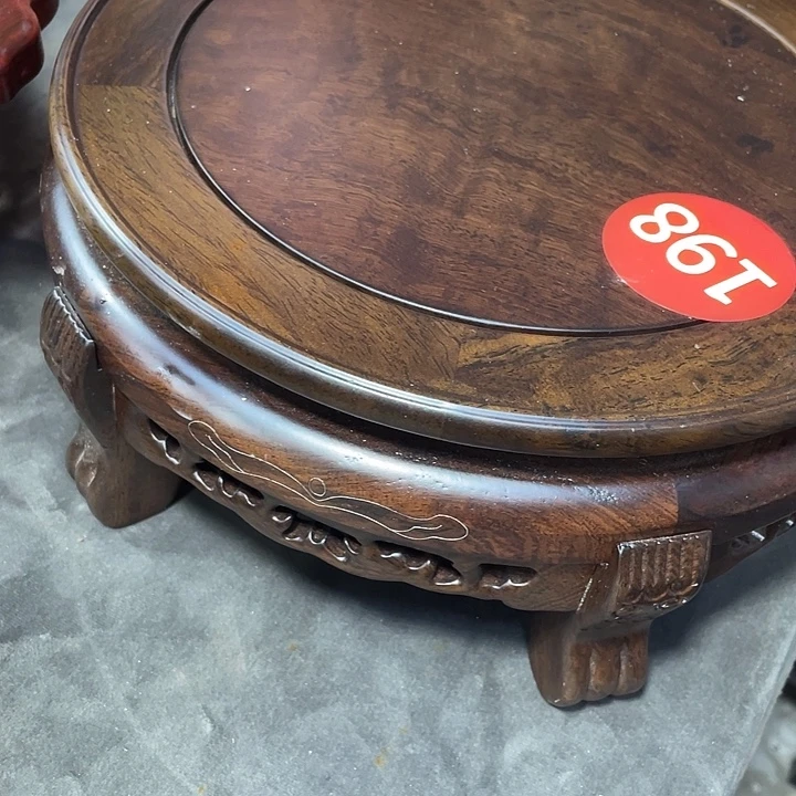 琉璃手工艺品红木底座工艺品20