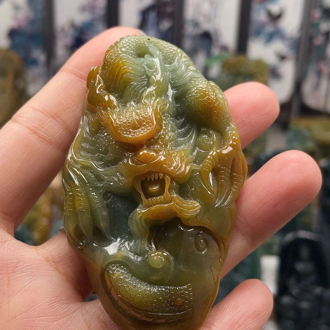 翡翠未镶嵌颈饰天然翡翠a货龙