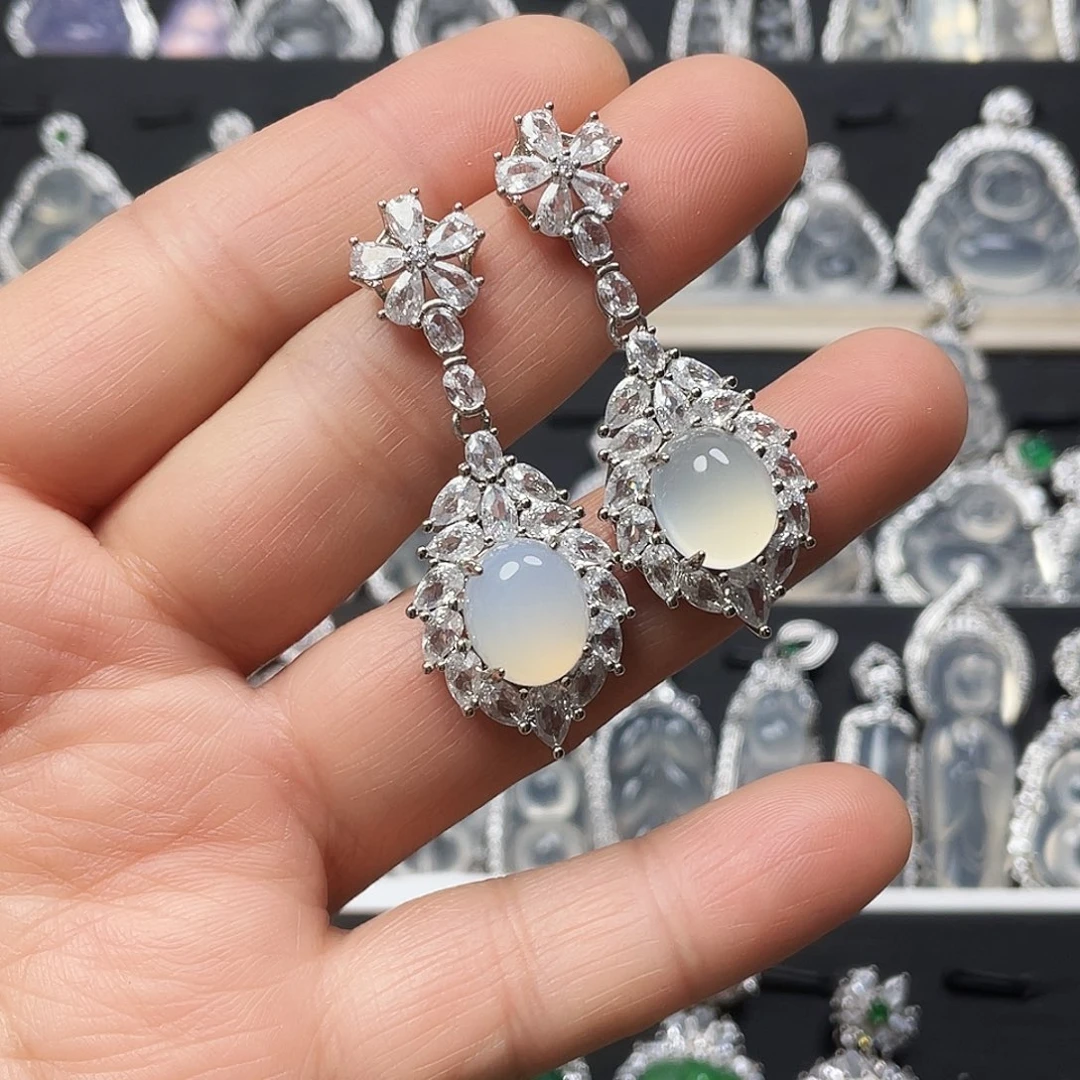 玛瑙/玉髓耳钉合金