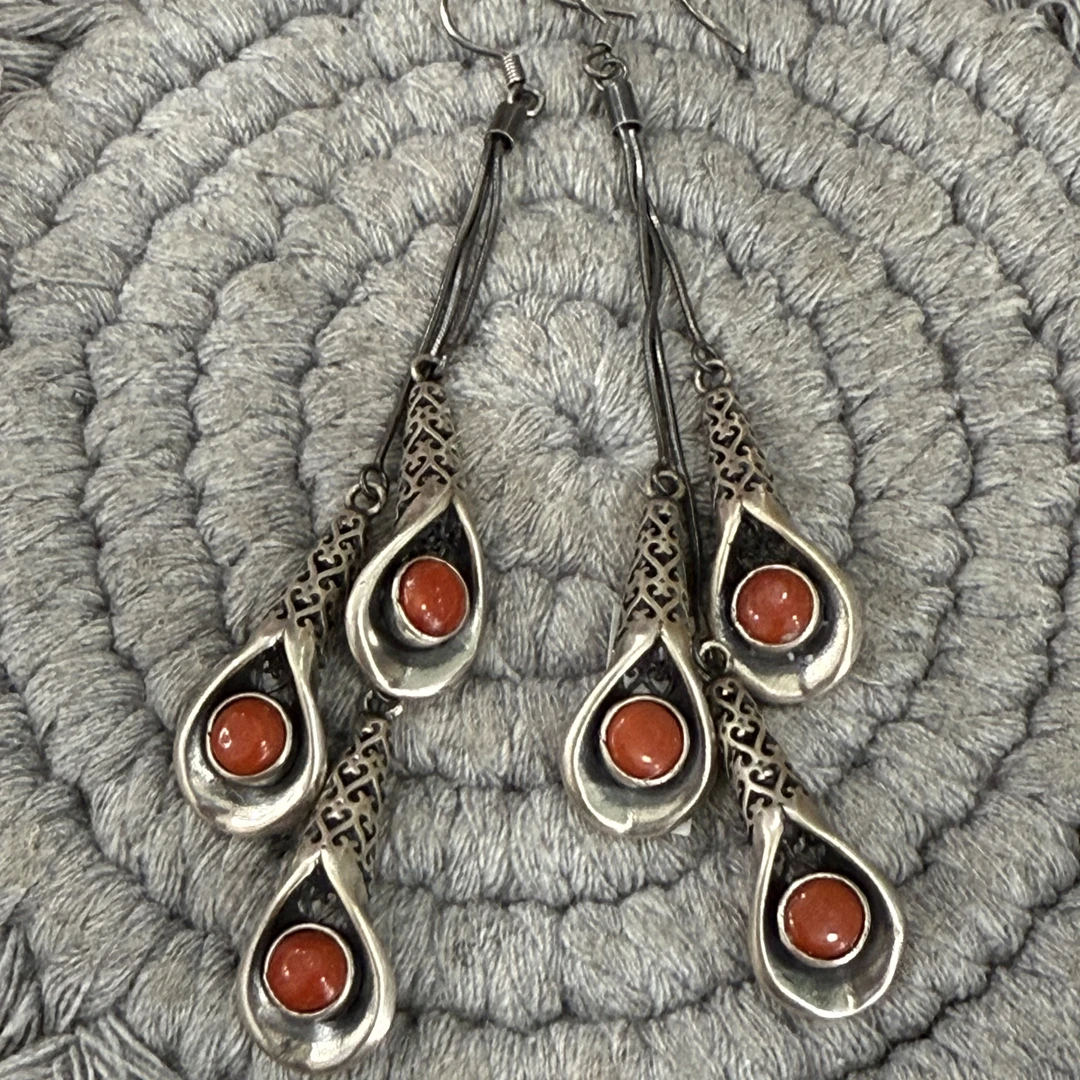 925银银制品 蒙古元素真旭日耳坠 百搭古典