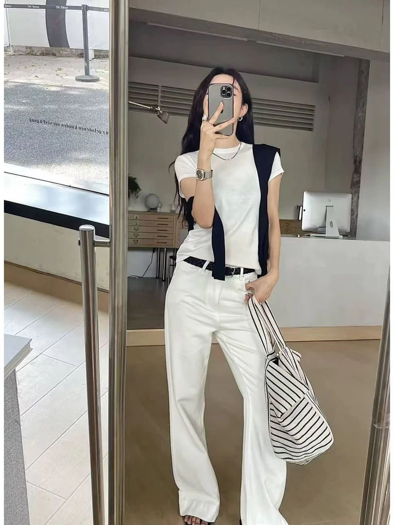 卡蔓韩单runxi正品小众飞飞袖T恤打底衫女25夏季百搭半袖