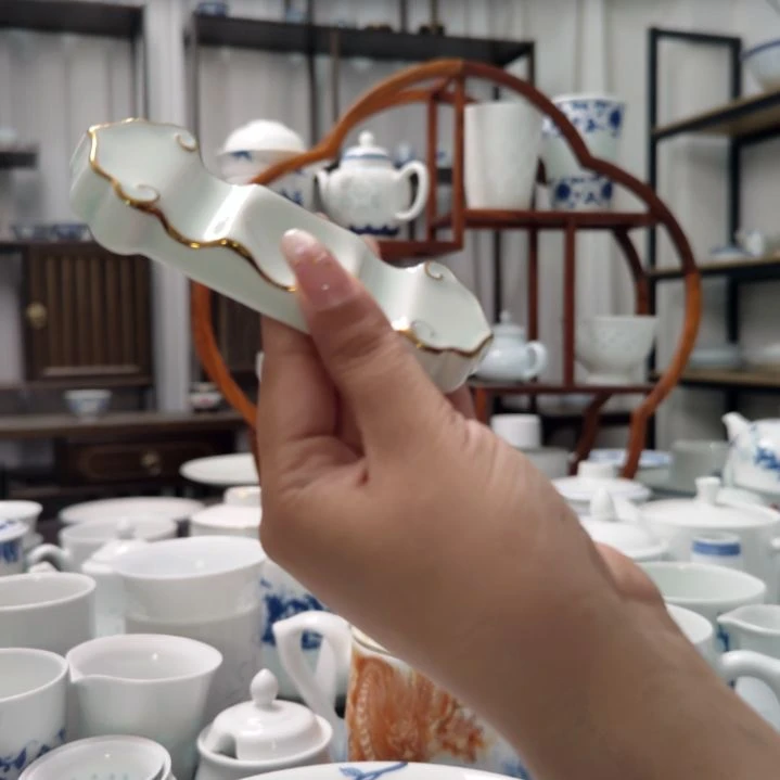 瓷如意青釉三用筷子架十只装