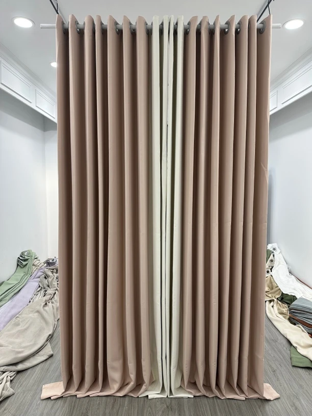 新款加厚黑金系列：蜜桃奶油(成品窗帘)