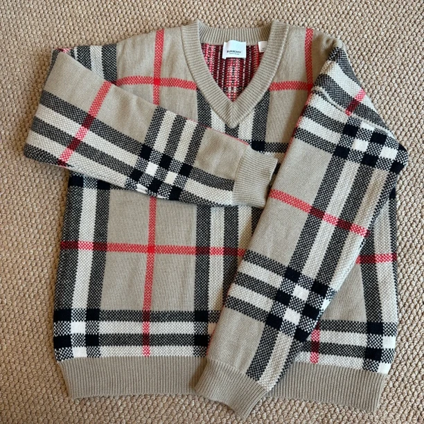 99新 BURBERRY/博柏利 羊毛套头毛衣【小鱼】#4316