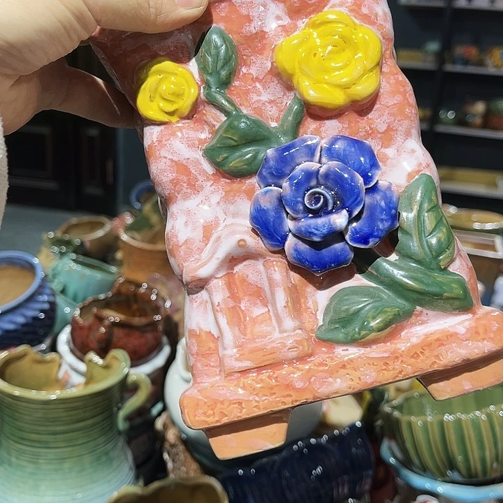 瓷片花盆多肉植物艺术品