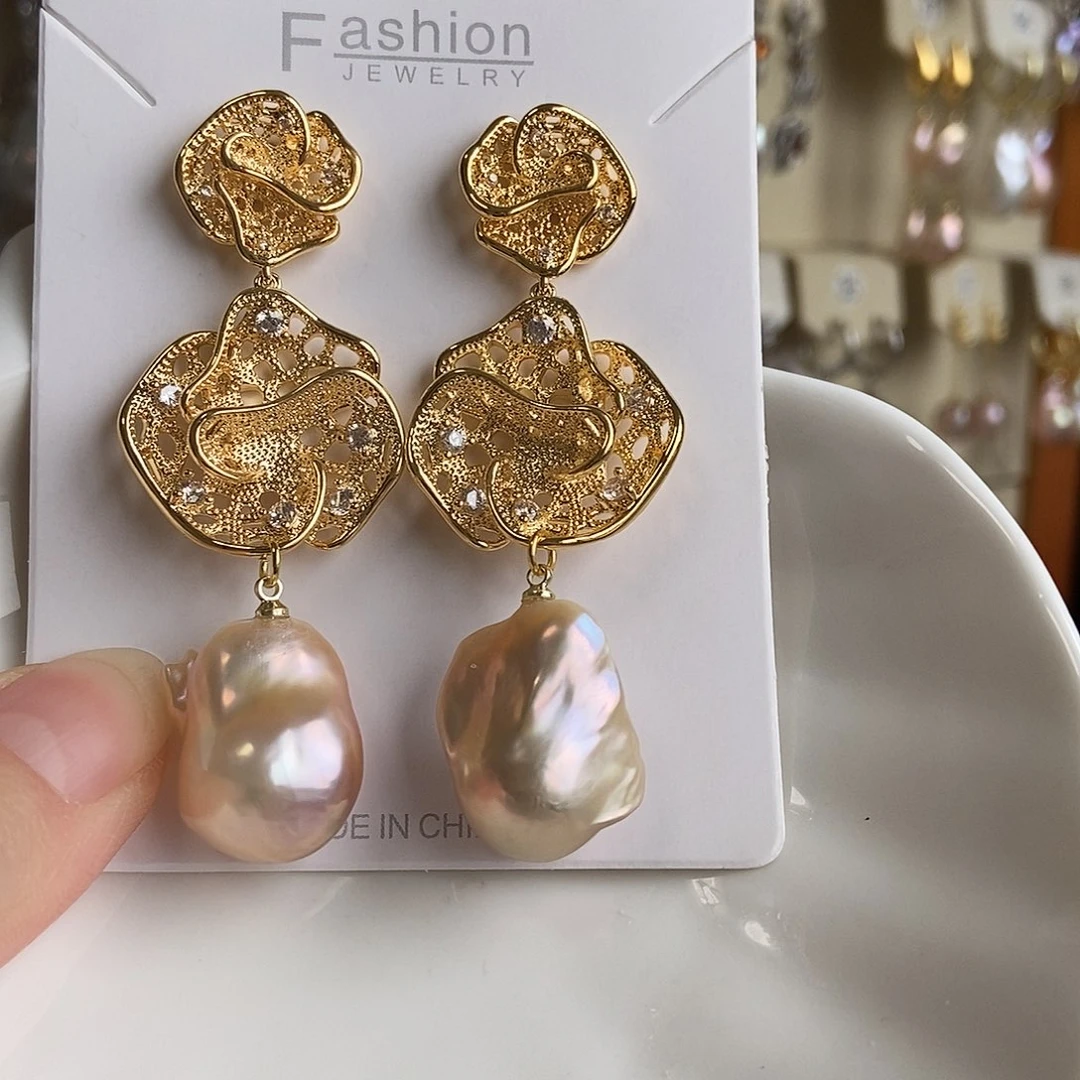 颈饰合金淡水珍珠特价耳饰4371