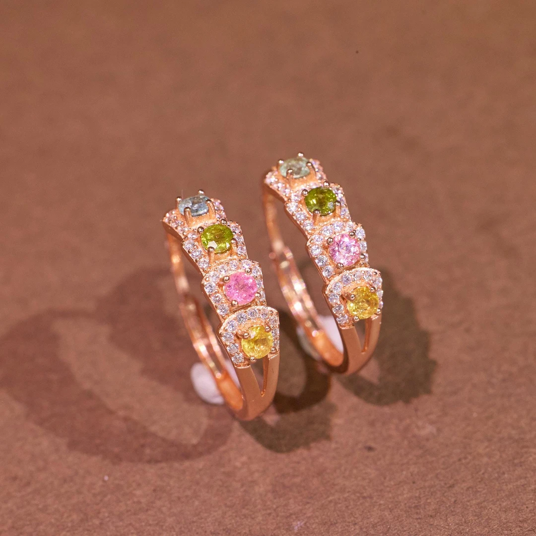 【歪歪】碧玺排戒圆（多样性发一）XB-P6905