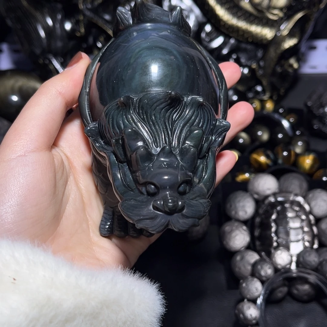 聚***国黑曜岩合金手链黑曜石