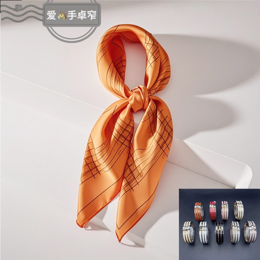 【爱H手卓窄版】欧美风复古时尚丝巾