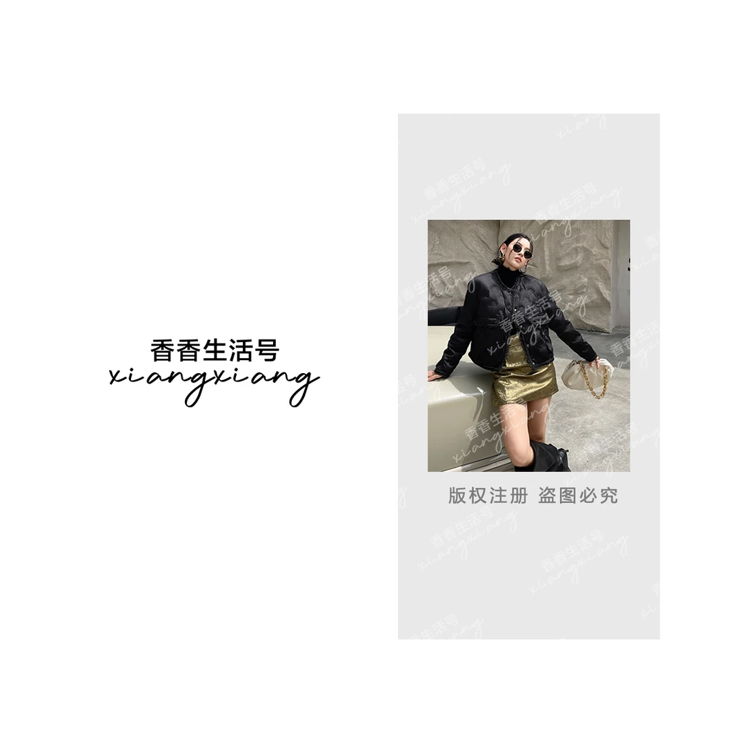 【香香严选】YANJING/颜境时尚精致优雅香风糅合温暖羽绒服88AW8681