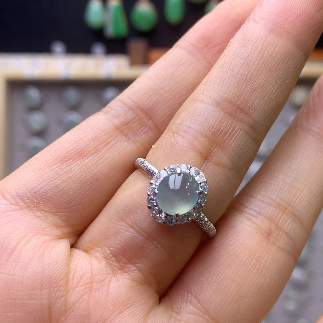 翡翠银S925镶嵌戒指