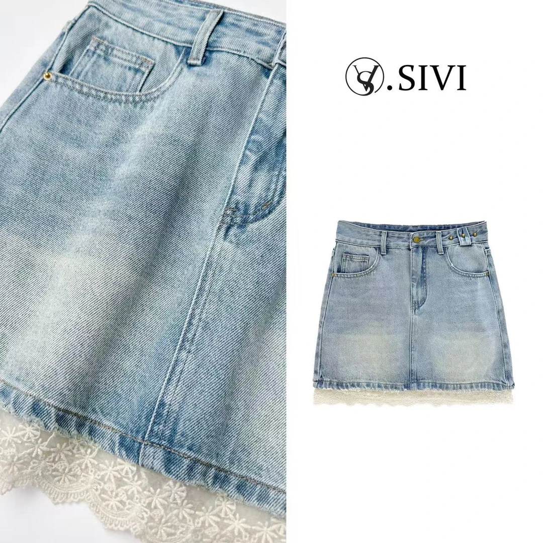 熙薇【轻舞飞扬】2025春季新款时尚休闲百搭牛仔裙裤H1458