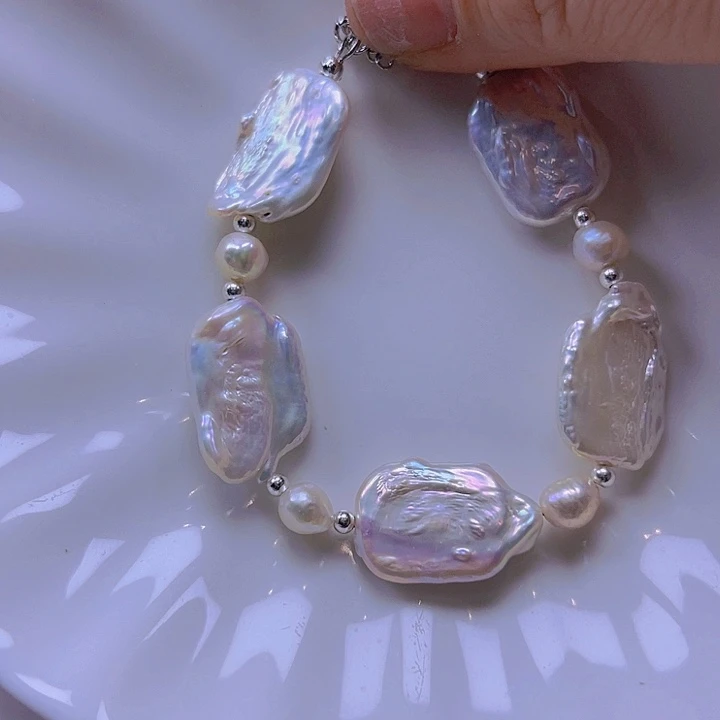 淡水珍珠手绳合金