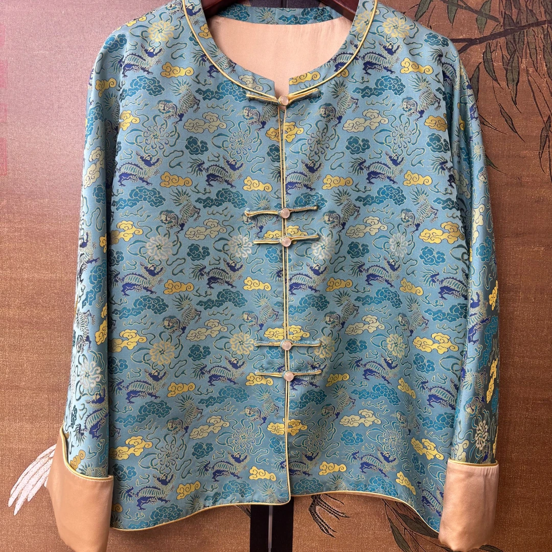 非遗宋锦狮子滚绣球新中式上衣国风上久楷正品