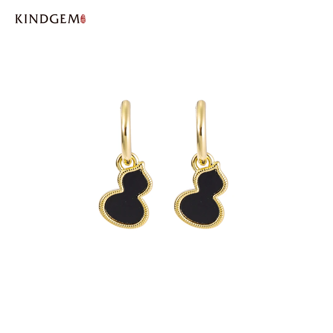 铜合金耳饰 AE73XLOC-21163 轻奢气质简约款百搭葫芦耳环