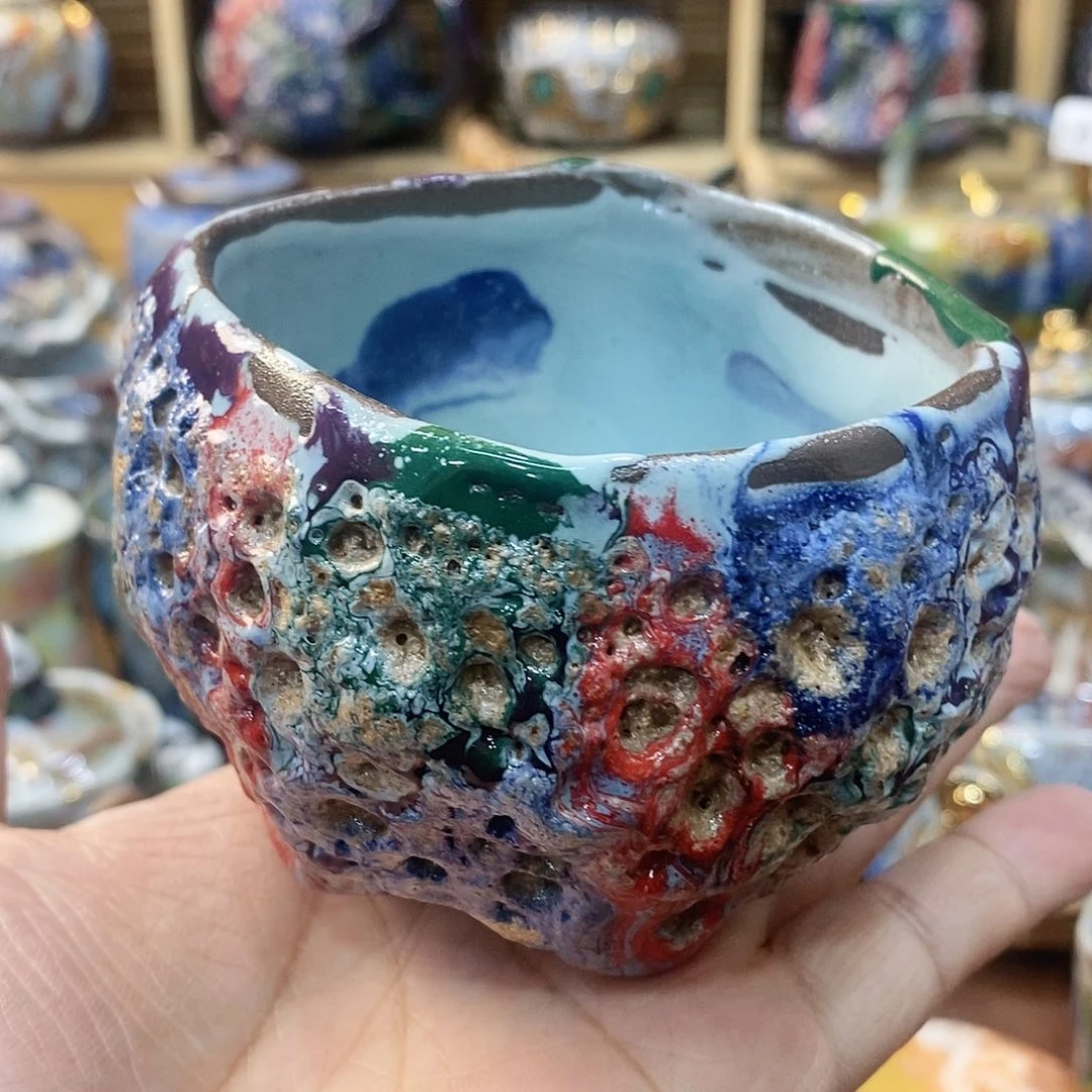 粗陶志野柴烧茶器