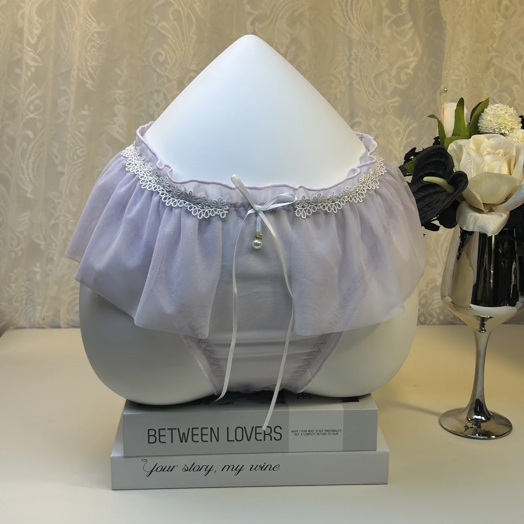 大码精致轻奢重工性感蕾丝夏日女士内裤新娘百搭蓝色