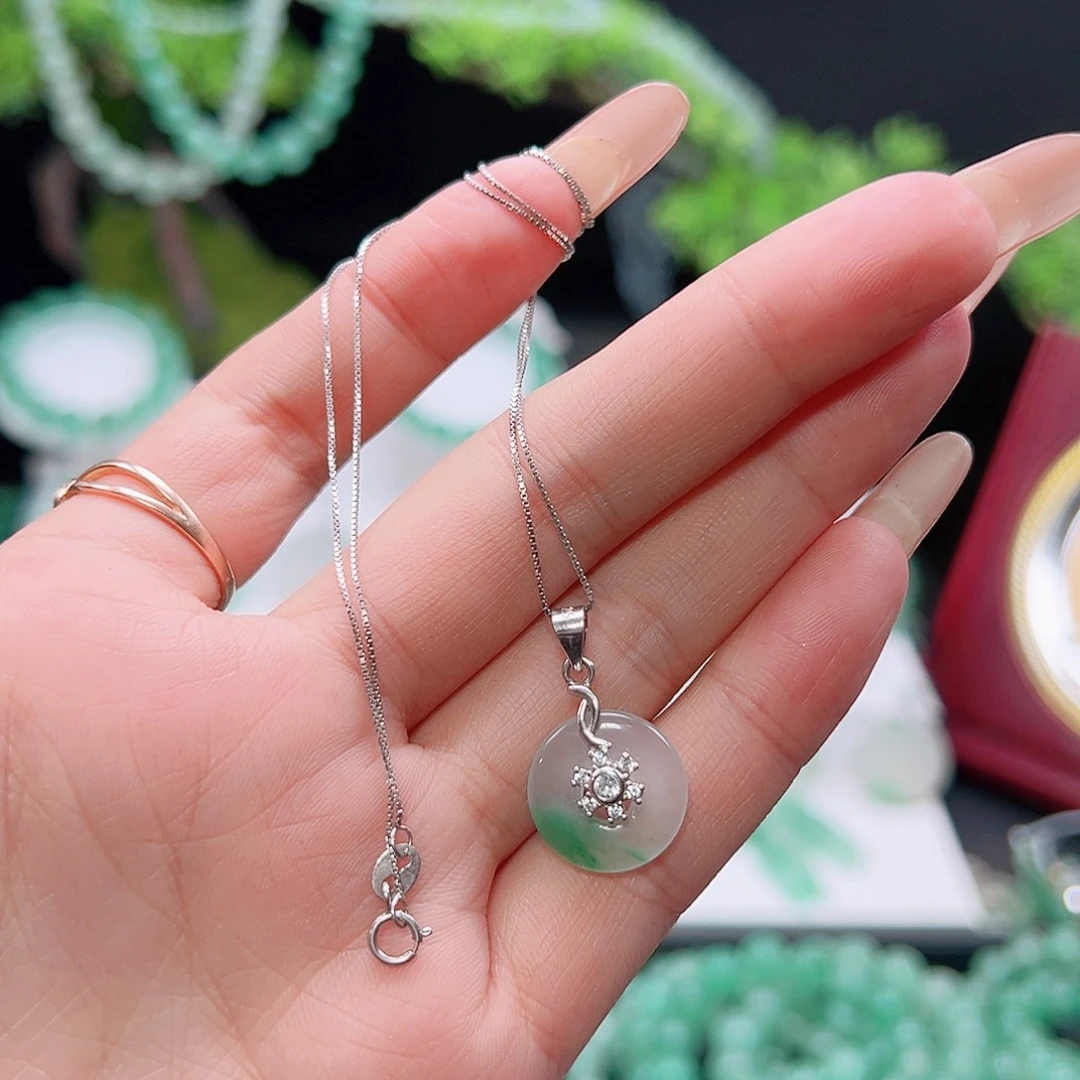 石英质玉（非洲翠）未镶嵌吊坠(赠链)