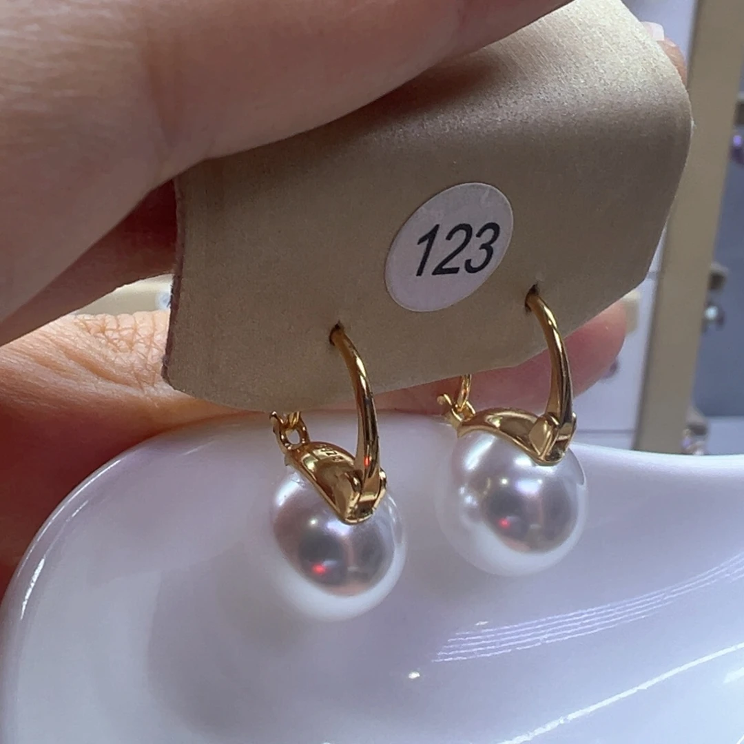 银S925镶嵌淡水珍珠耳饰