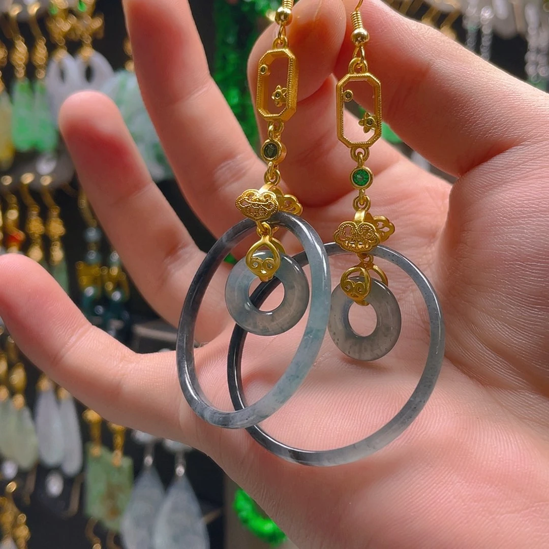 翡翠未镶嵌耳饰翡翠