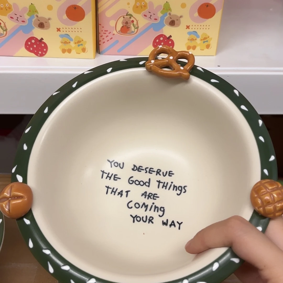 陶微瑕反口7寸寸面碗釉下彩