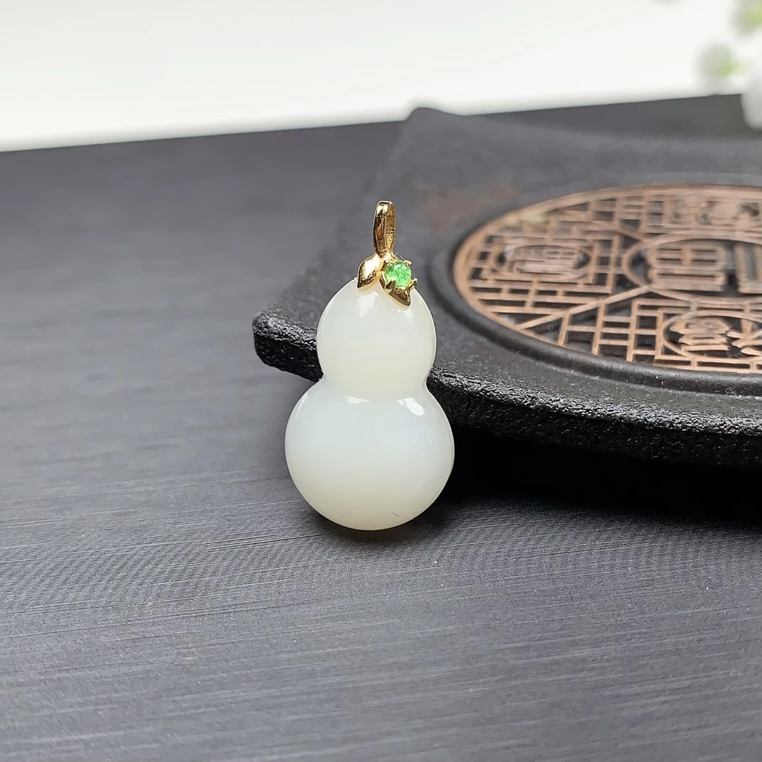 【麦子家族新年大促】天然和田玉葫芦吊坠S925银百搭礼物 D3637