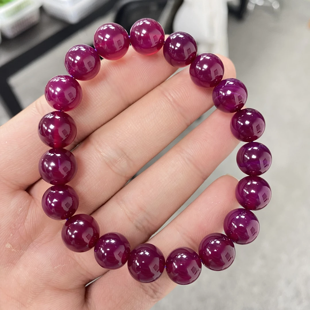 g05尺寸约10mm19颗天然正品紫罗兰玛瑙玉石手串