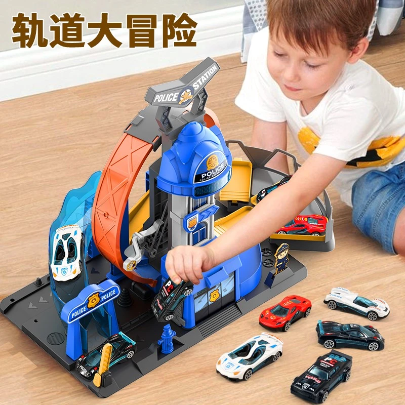 3到6岁男孩生日礼物小汽车轨道弹射车玩具停车场工程闯关大冒险