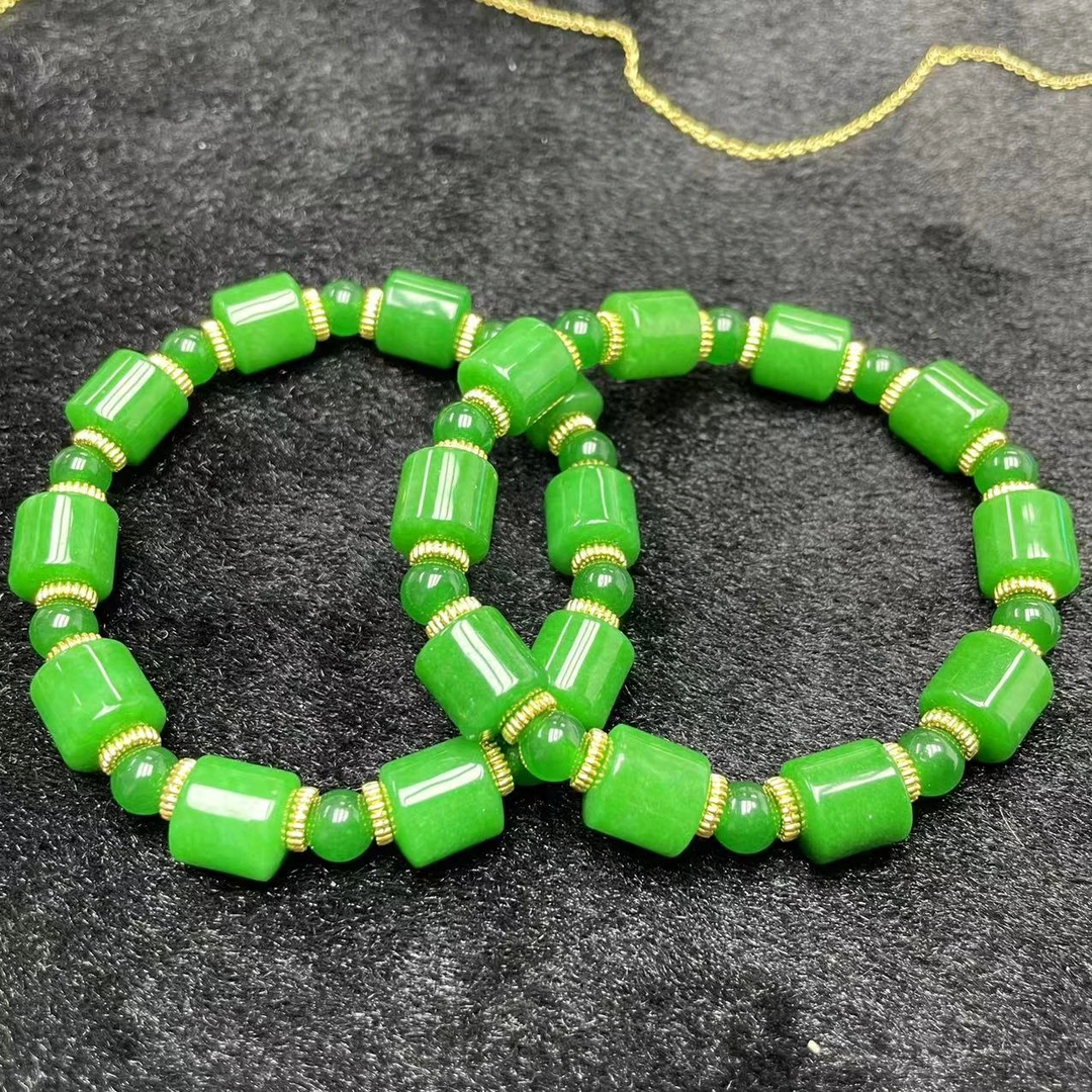 【大芃珠宝】翡翠14k桶珠手串LY383