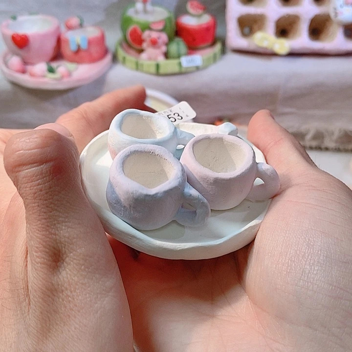 手工手绘盆 满29包邮 353 一套