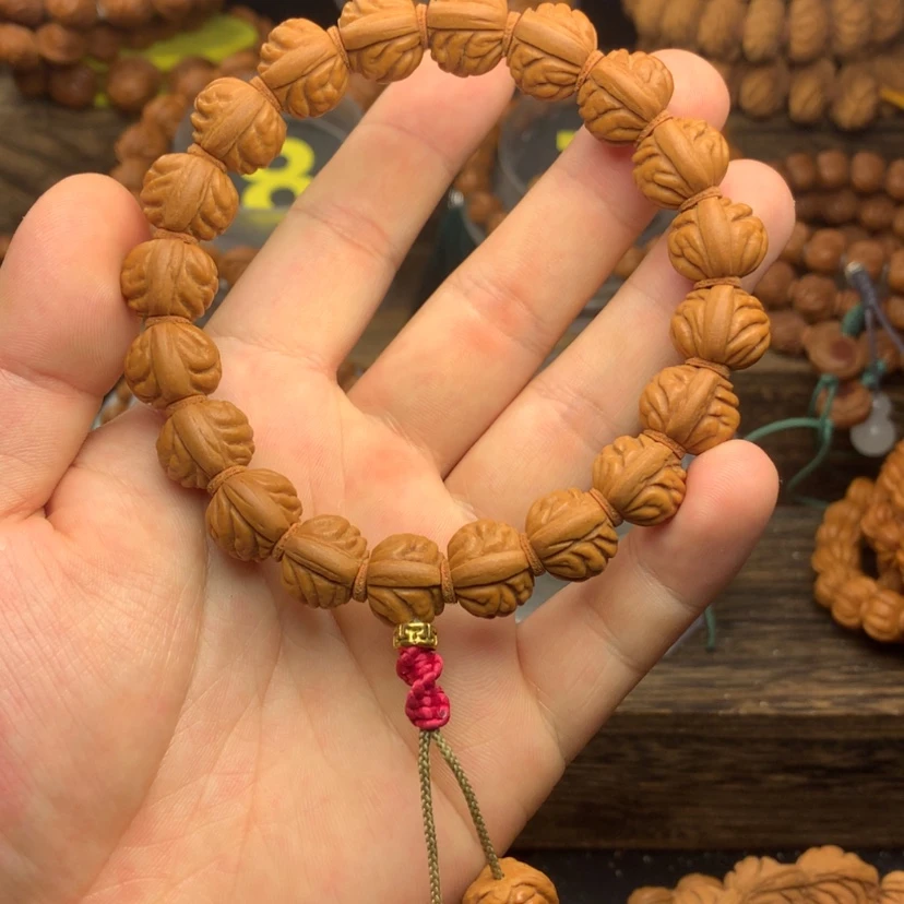 【闪购商品】桃核吊坠14野生金禅 龙纹桃核