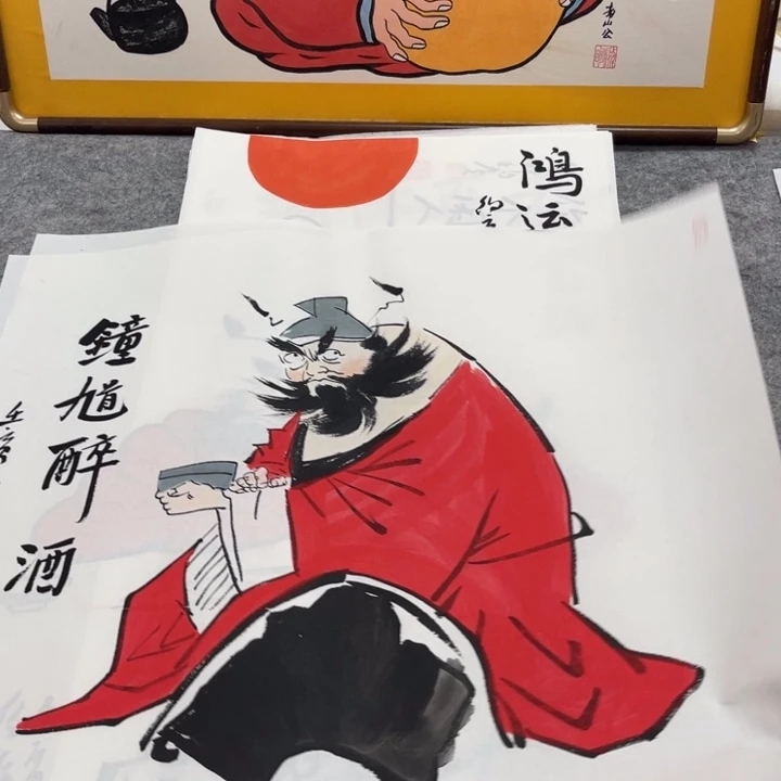 国画手绘禅意画一物一拍