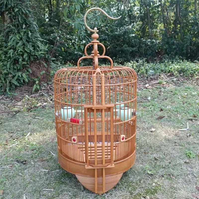 一丝到底广笼留皮带青广西加高底画眉鸟笼广式高档精品老竹高档笼