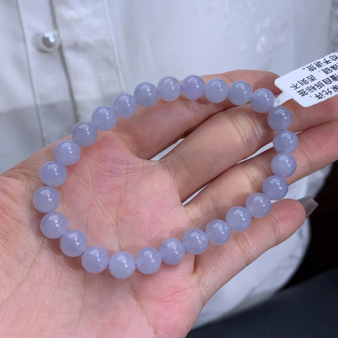翡翠手链未镶嵌卡7冰胶紫手串