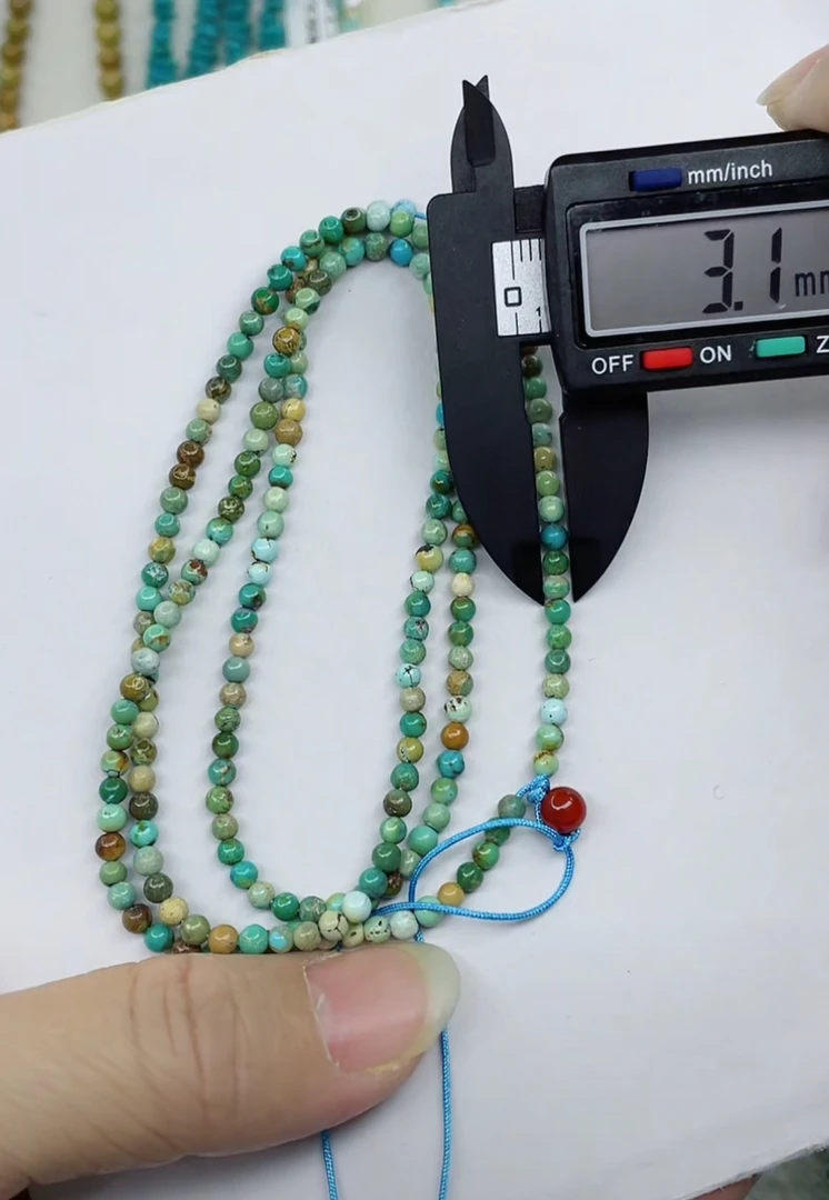 南红玛瑙松石米珠链卡3（001）