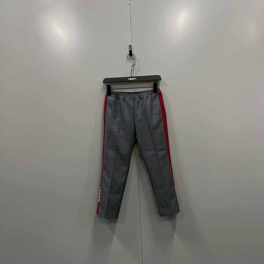 未使用 GUCCI/古驰 tt2 童装 侧边条纹logo长裤 10码/全新/608111