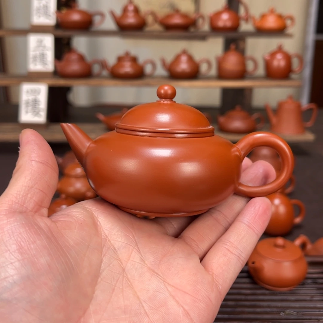 灰***狼紫砂茶壶精工扁水平115cc