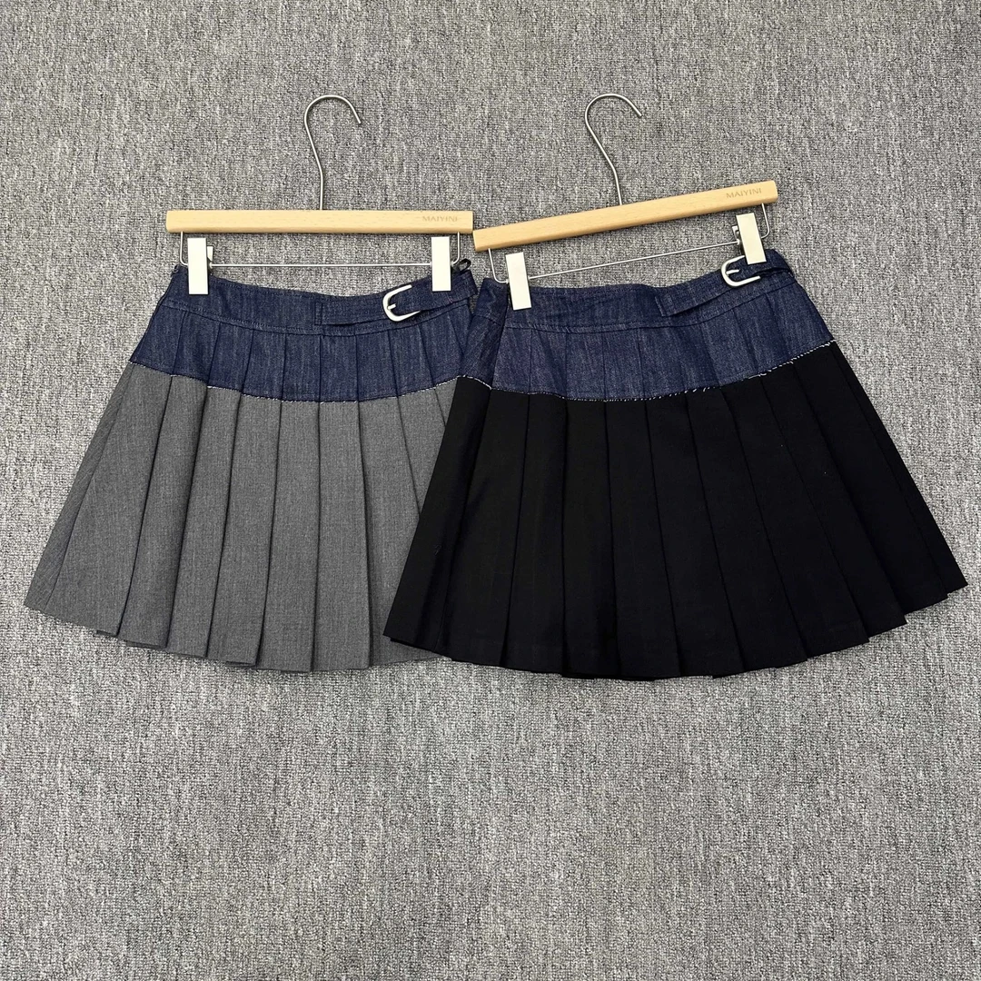 D30878南油爆款半身百褶气质时尚半身裙