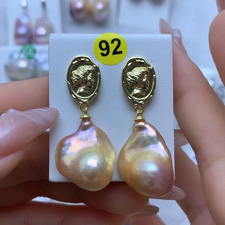 淡水珍珠耳饰银S925镶嵌